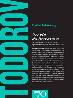 cover image of Teoria da Literatura--Textos dos formalistas russos apresentados por Tzvetan Todorov
